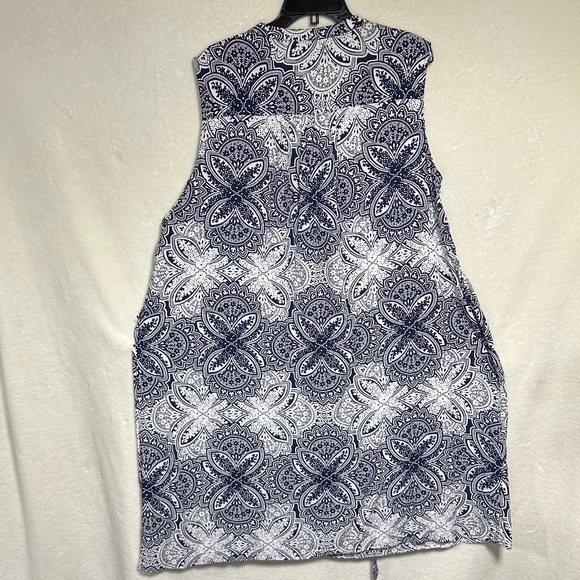 Old Navy Women's Dress 3X Rayon Sleeveless Blue Paisley Swimsuit Cover w/Tie-up - Picture 8 of 10
